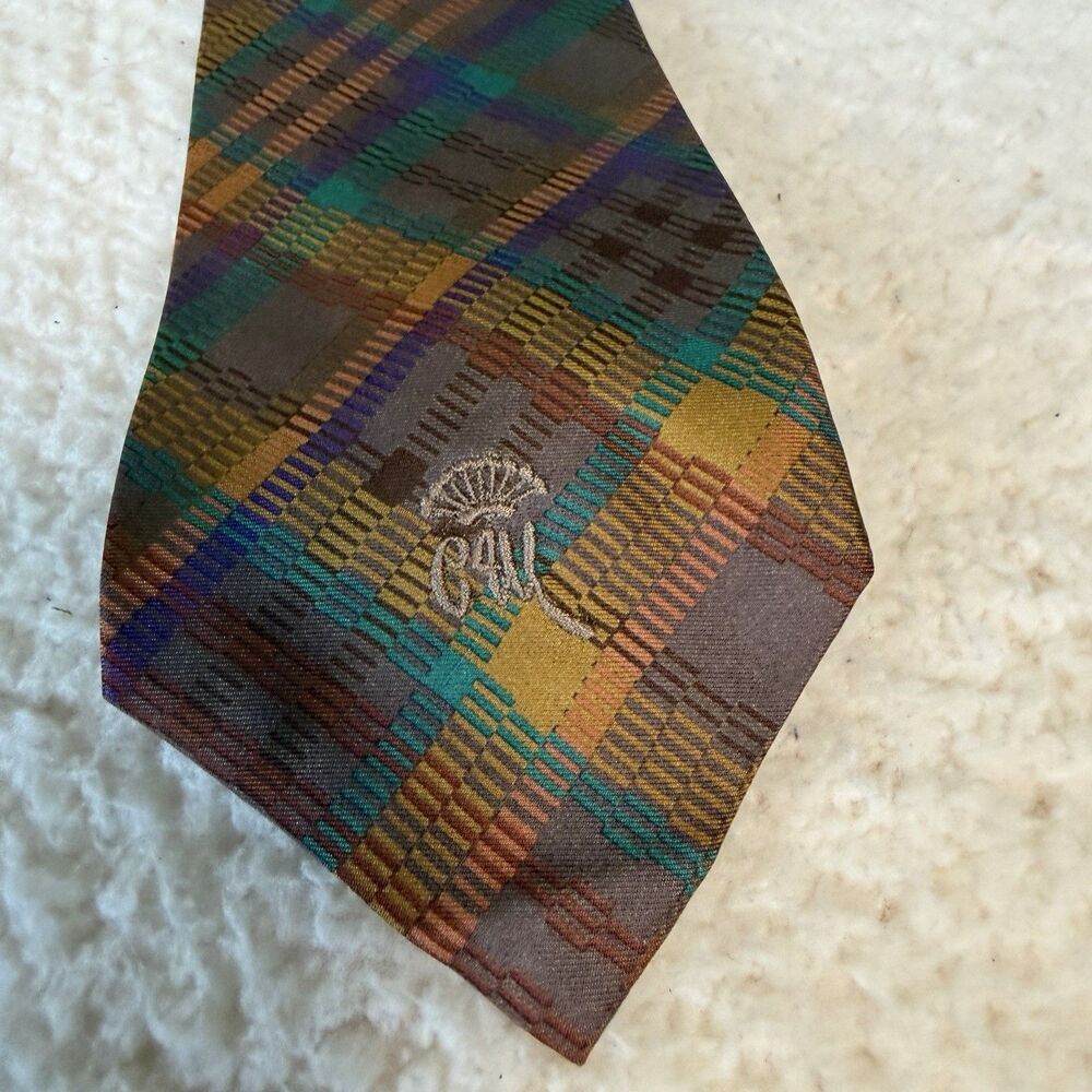 Countess Mara USA ALL Silk Necktie Tie Embroidered Logo Vintage